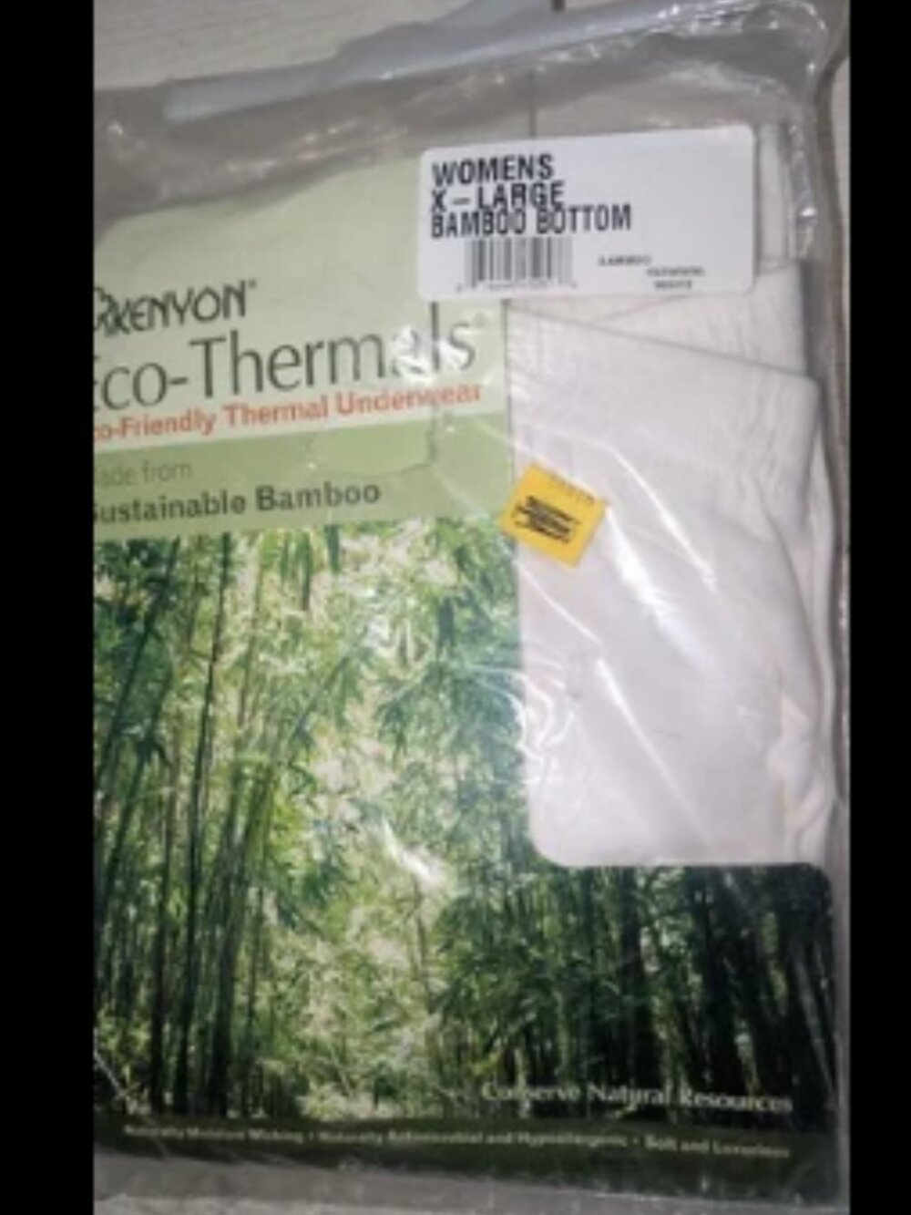 Vintage NOS Kenyon Eco-Thermals Eco Friendly Womens Thermal Underwear Bottoms XL